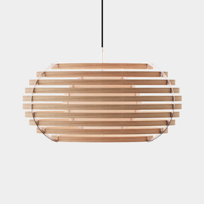 Moon lamp, Oak, Ash, pendant light, wood lamp, front  view ignited